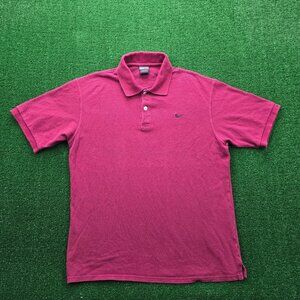 Nike Tiger Woods Polo Shirt Mens Large/Medium Maroon Red Vintage Y2K Golf Casual